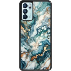 Coque OPPO Reno6 5G - Marbre Vert Bleu Doré