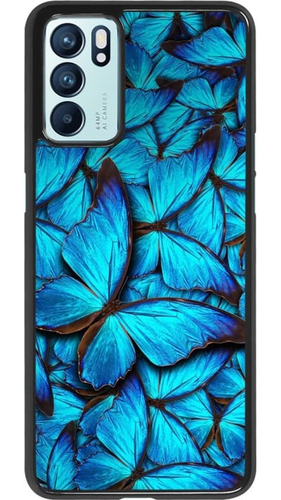 Coque Oppo Reno6 5G - Papillon - Bleu