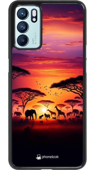 Coque OPPO Reno6 5G - Safari sunset wildlife