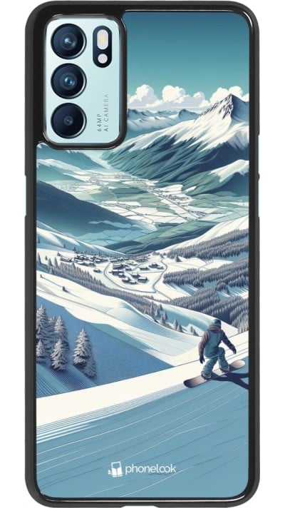 Coque OPPO Reno6 5G - Snowboarder Montagne