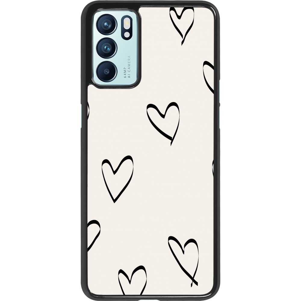 Coque Oppo Reno6 5G - Valentine 2023 minimalist hearts