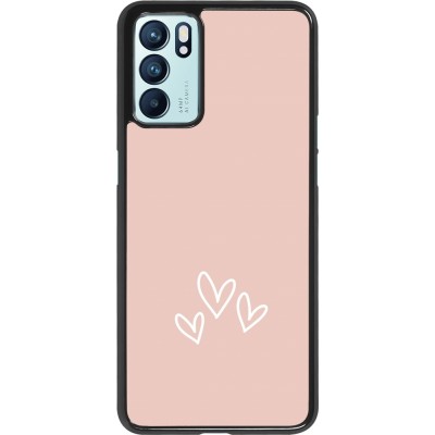 Coque Oppo Reno6 5G - Valentine 2023 three minimalist hearts