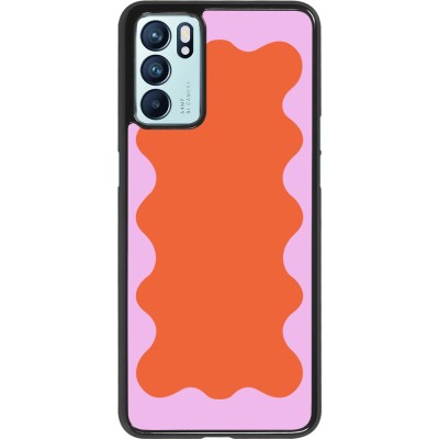 Coque OPPO Reno6 5G - Wavy Rectangle Orange Pink