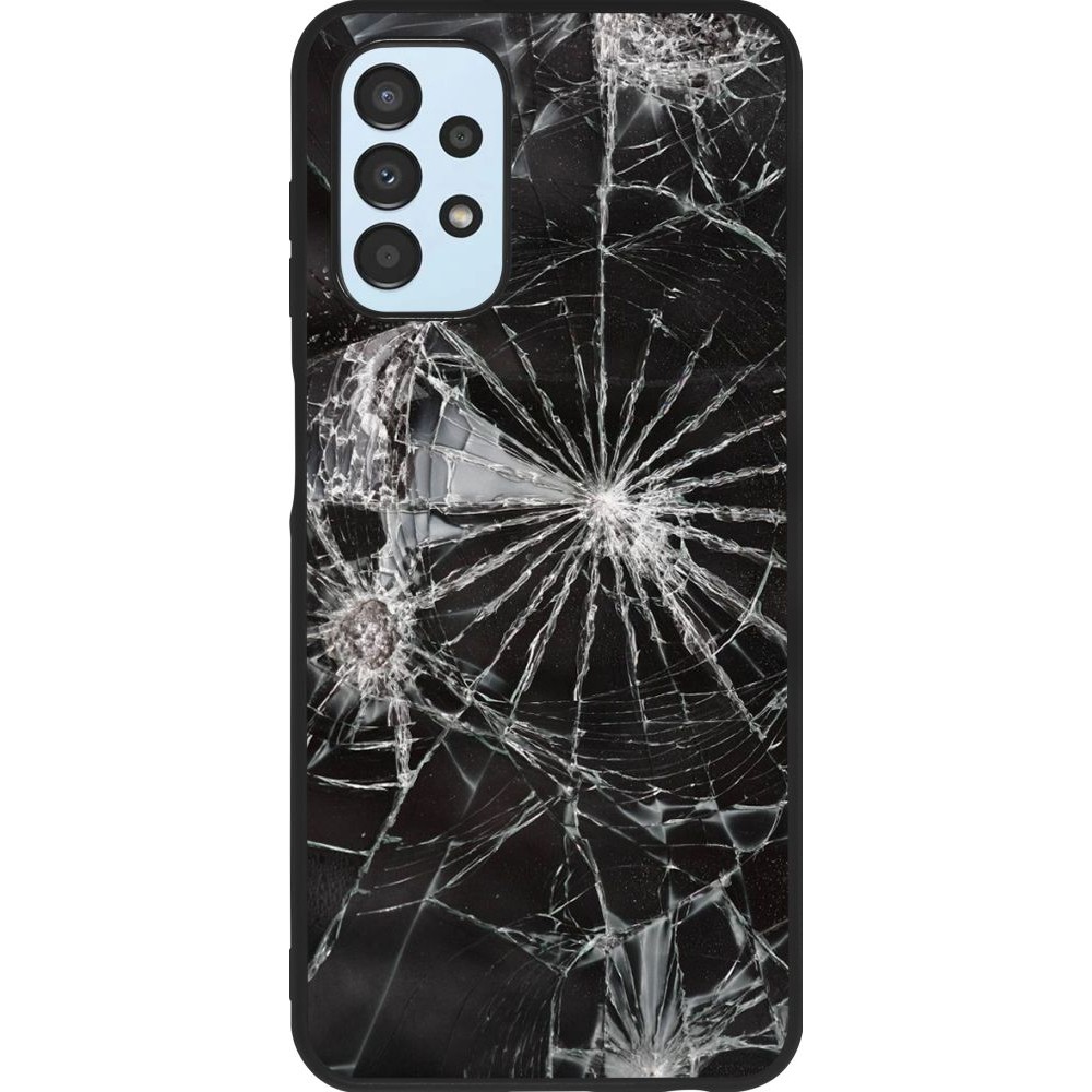 Coque Samsung Galaxy A13 5G - Silicone rigide noir Broken Screen