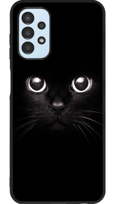 Coque Samsung Galaxy A13 5G - Silicone rigide noir Cat eyes