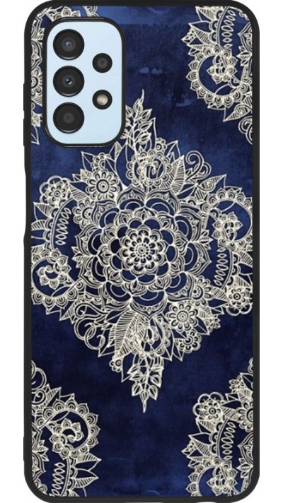 Coque Samsung Galaxy A13 5G - Silicone rigide noir Cream Flower Moroccan