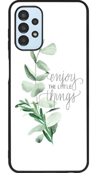 Coque Samsung Galaxy A13 5G - Silicone rigide noir Enjoy the little things