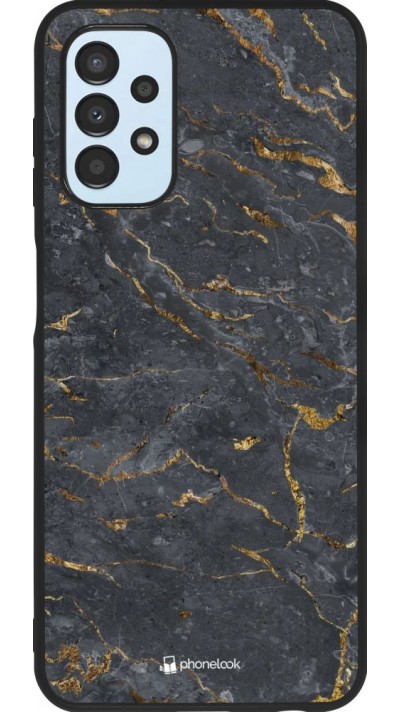 Coque Samsung Galaxy A13 5G - Silicone rigide noir Grey Gold Marble