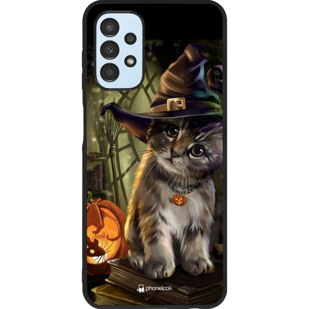 Hülle Samsung Galaxy A13 5G - Silikon schwarz Halloween 21 Witch cat