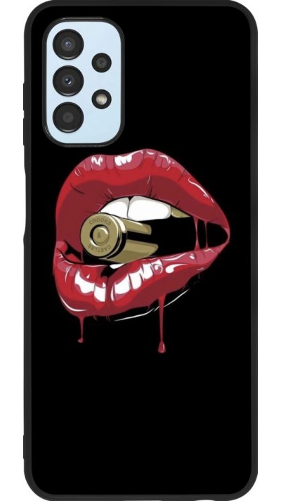 Coque Samsung Galaxy A13 5G - Silicone rigide noir Lips bullet