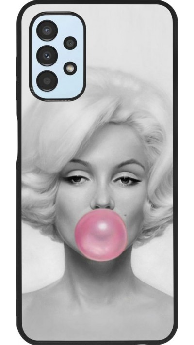 Coque Samsung Galaxy A13 5G - Silicone rigide noir Marilyn Bubble