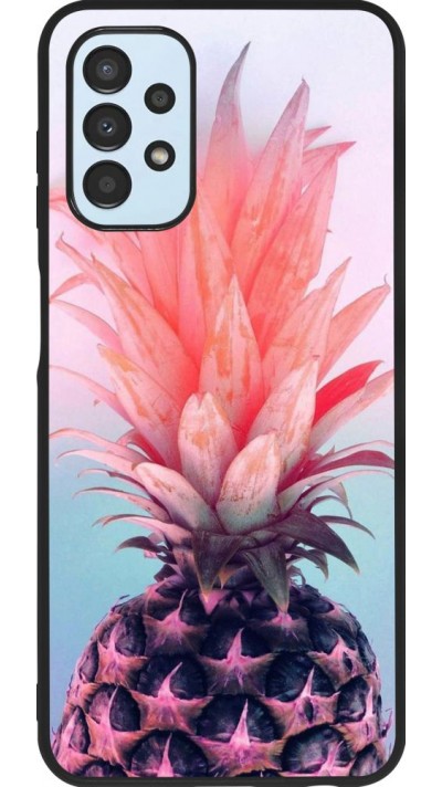 Coque Samsung Galaxy A13 5G - Silicone rigide noir Purple Pink Pineapple