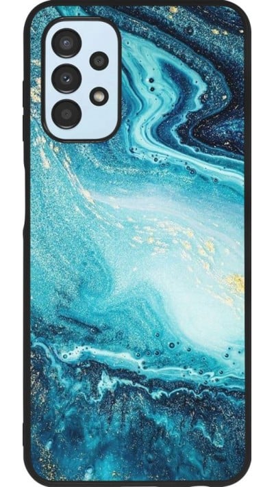 Coque Samsung Galaxy A13 5G - Silicone rigide noir Sea Foam Blue