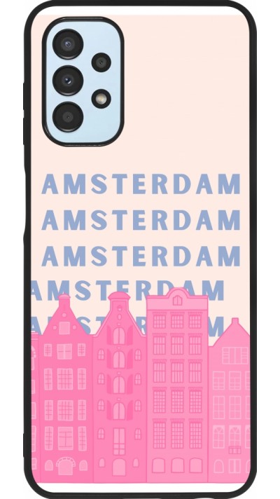 Coque Samsung Galaxy A13 5G - Silicone rigide noir Amsterdam Pink Print