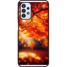 Coque Samsung Galaxy A13 5G - Silicone rigide noir Automne Magique Orange