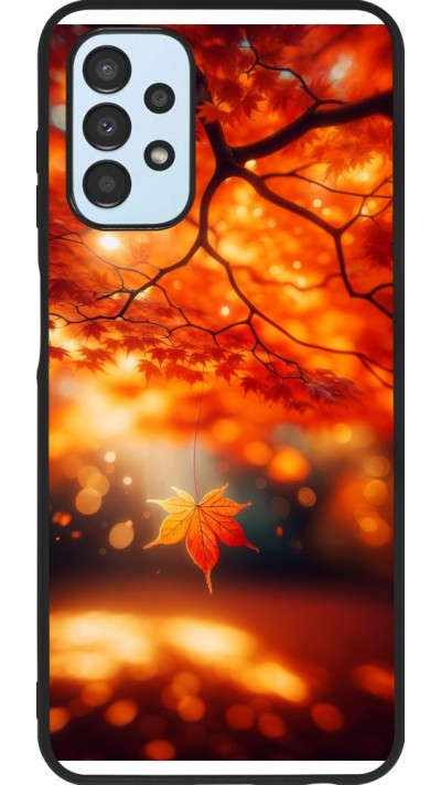 Coque Samsung Galaxy A13 5G - Silicone rigide noir Automne Magique Orange