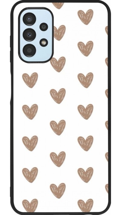 Coque Samsung Galaxy A13 5G - Silicone rigide noir Autumn 2024 brown hearts