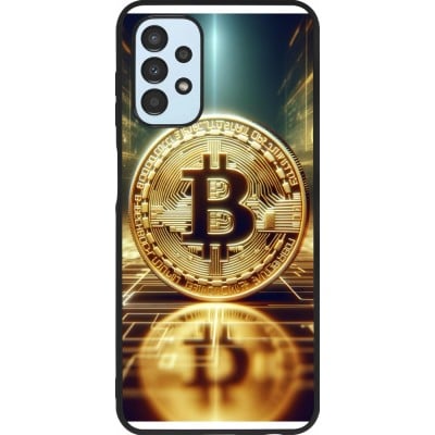 Coque Samsung Galaxy A13 5G - Silicone rigide noir Bitcoin Standing