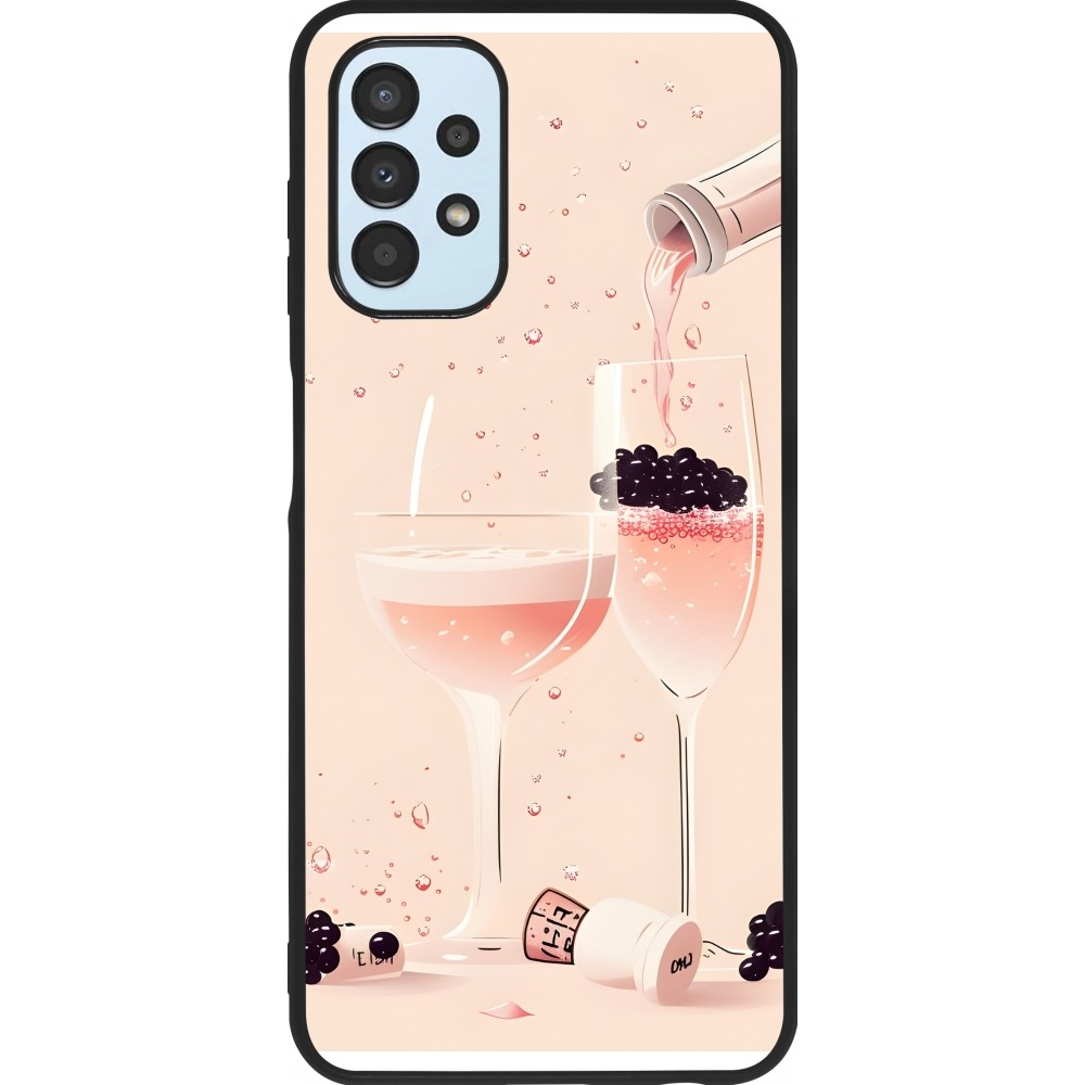 Coque Samsung Galaxy A13 5G - Silicone rigide noir Champagne Pouring Pink