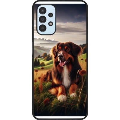 Coque Samsung Galaxy A13 5G - Silicone rigide noir Chien Campagne Suisse