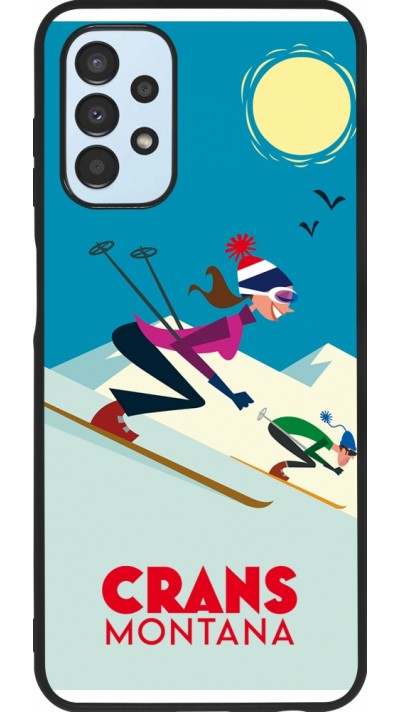 Coque Samsung Galaxy A13 5G - Silicone rigide noir Crans-Montana Ski Downhill