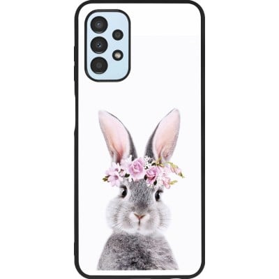 Coque Samsung Galaxy A13 5G - Silicone rigide noir Easter 2023 flower bunny