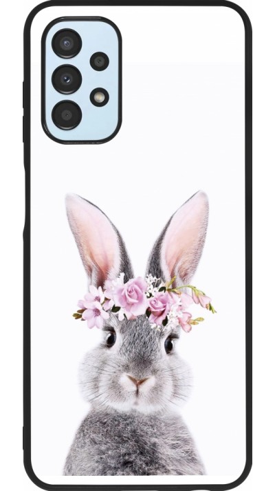 Coque Samsung Galaxy A13 5G - Silicone rigide noir Easter 2023 flower bunny