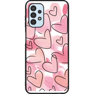 Coque Samsung Galaxy A13 5G - Silicone rigide noir Easter 2023 pink hearts