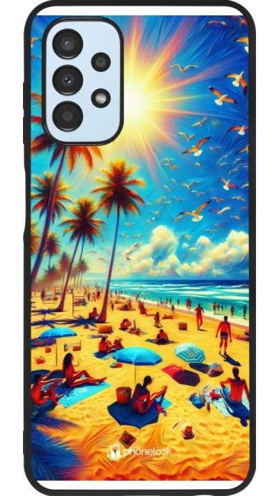 Coque Samsung Galaxy A13 5G - Silicone rigide noir Été Paradis Paint