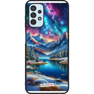 Coque Samsung Galaxy A13 5G - Silicone rigide noir Fantasy Mountain Lake Sky Stars