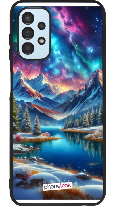 Coque Samsung Galaxy A13 5G - Silicone rigide noir Fantasy Mountain Lake Sky Stars