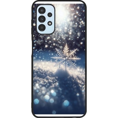 Coque Samsung Galaxy A13 5G - Silicone rigide noir Flocon Solaire Éclat