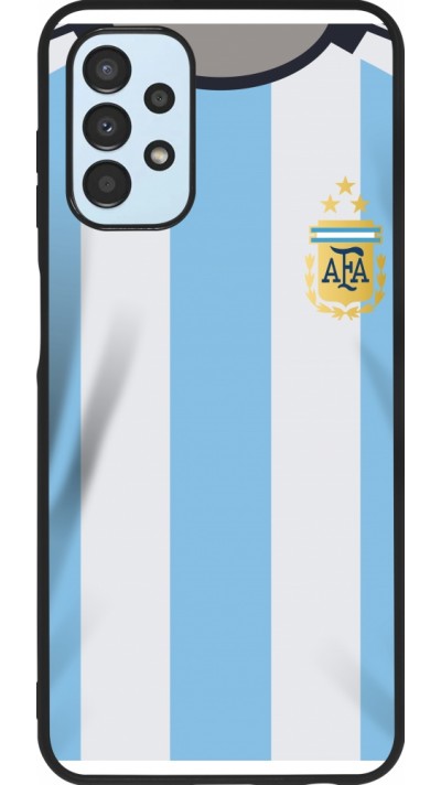 Coque Samsung Galaxy A13 5G - Silicone rigide noir Maillot de football Argentine 2022 personnalisable