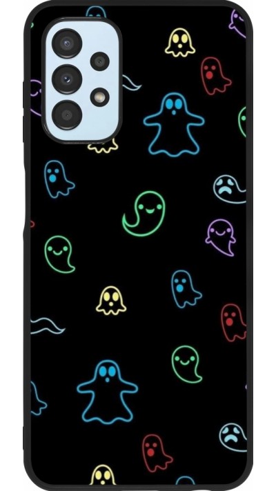 Coque Samsung Galaxy A13 5G - Silicone rigide noir Halloween 2024 colorful ghosts