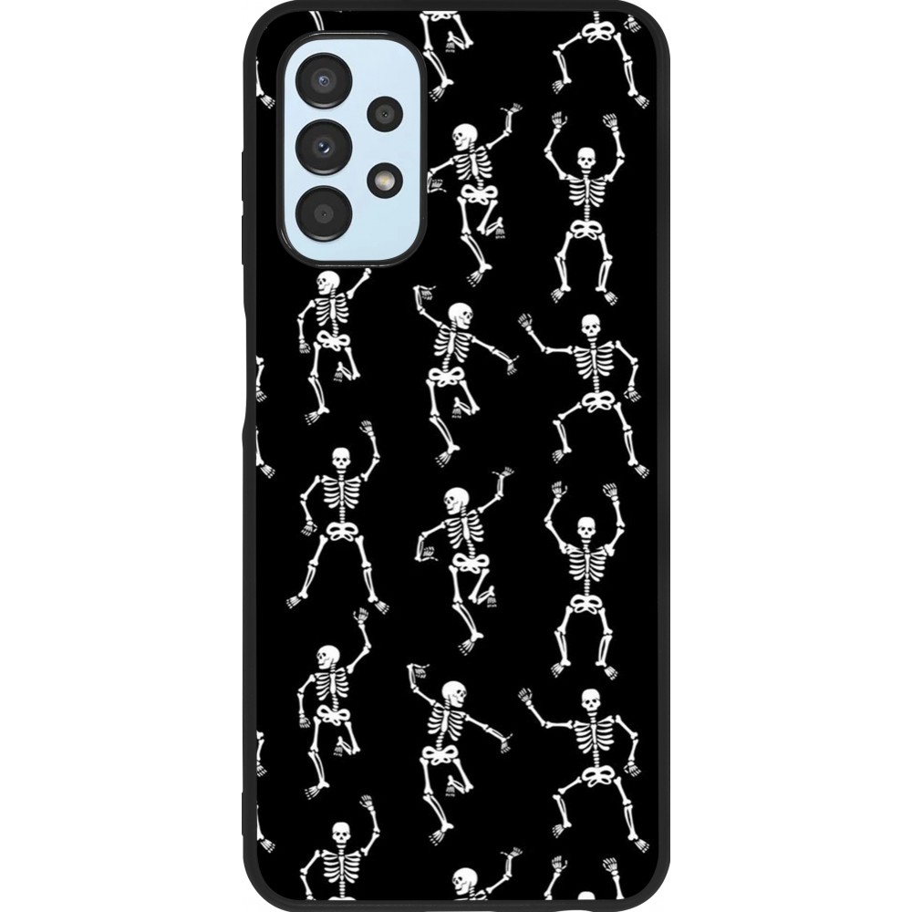 Coque Samsung Galaxy A13 5G - Silicone rigide noir Halloween 2024 dancing skeleton