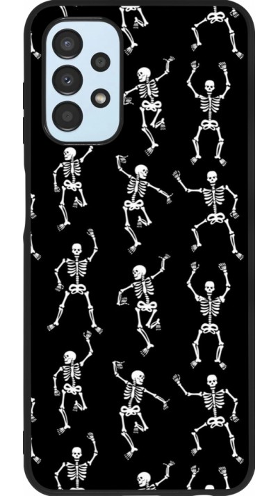 Coque Samsung Galaxy A13 5G - Silicone rigide noir Halloween 2024 dancing skeleton