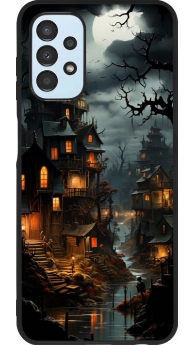 Coque Samsung Galaxy A13 5G - Silicone rigide noir Halloween 2024 scary town