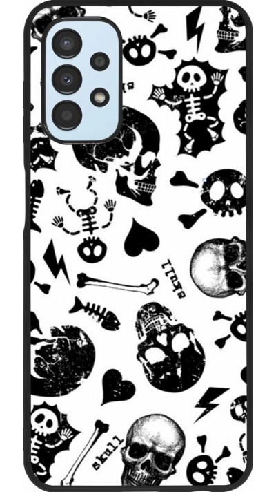 Coque Samsung Galaxy A13 5G - Silicone rigide noir Halloween 2024 skeleton mix