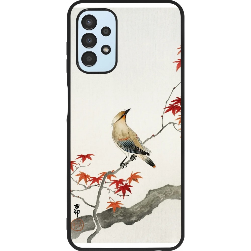 Coque Samsung Galaxy A13 5G - Silicone rigide noir Japanese Bird