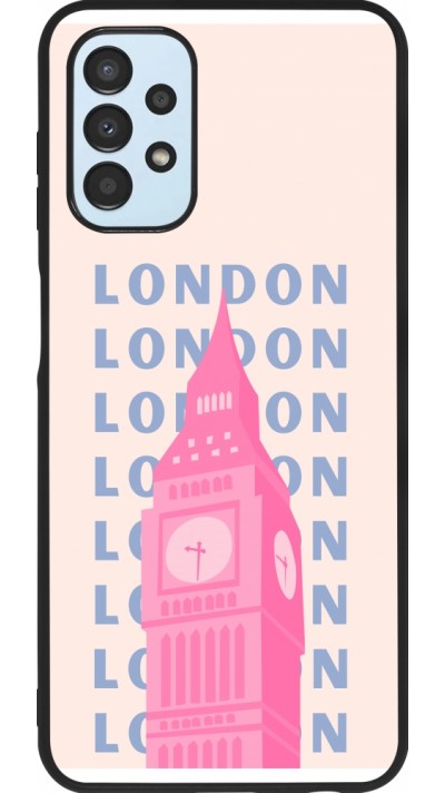 Coque Samsung Galaxy A13 5G - Silicone rigide noir London Pink Print