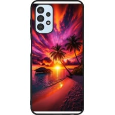 Coque Samsung Galaxy A13 5G - Silicone rigide noir Maldives Dusk Bliss