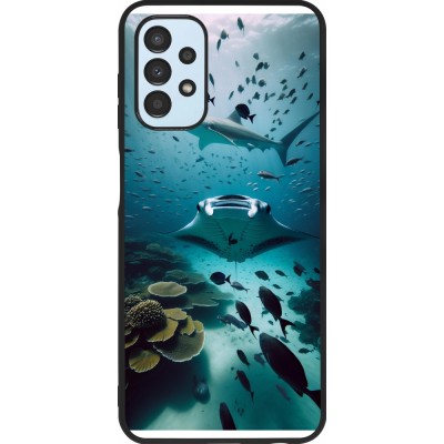 Coque Samsung Galaxy A13 5G - Silicone rigide noir Manta Lagon Nettoyage