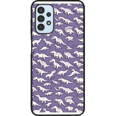 Coque Samsung Galaxy A13 5G - Silicone rigide noir Mini dino pattern violet