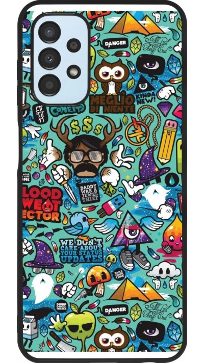 Coque Samsung Galaxy A13 5G - Silicone rigide noir Mixed Cartoons Turquoise