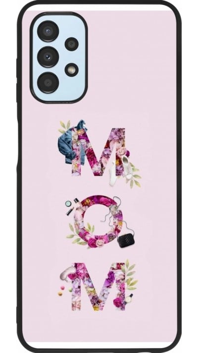 Coque Samsung Galaxy A13 5G - Silicone rigide noir Mom 2024 girly mom