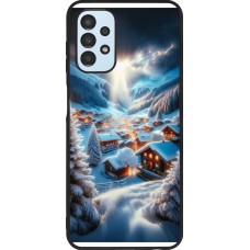 Coque Samsung Galaxy A13 5G - Silicone rigide noir Mont Neige Lumière