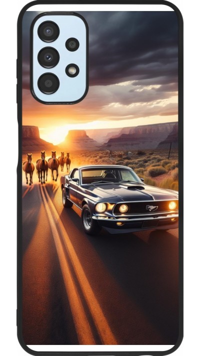 Coque Samsung Galaxy A13 5G - Silicone rigide noir Mustang 69 Grand Canyon