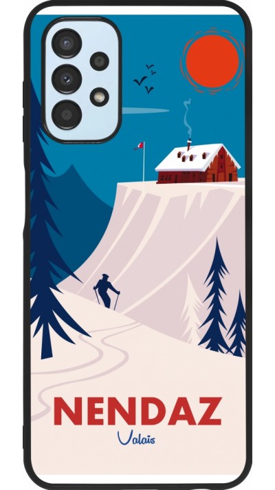 Coque Samsung Galaxy A13 5G - Silicone rigide noir Nendaz Cabane Ski