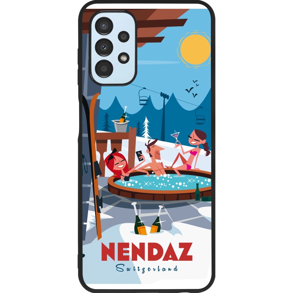 Coque Samsung Galaxy A13 5G - Silicone rigide noir Nendaz Mountain Jacuzzi