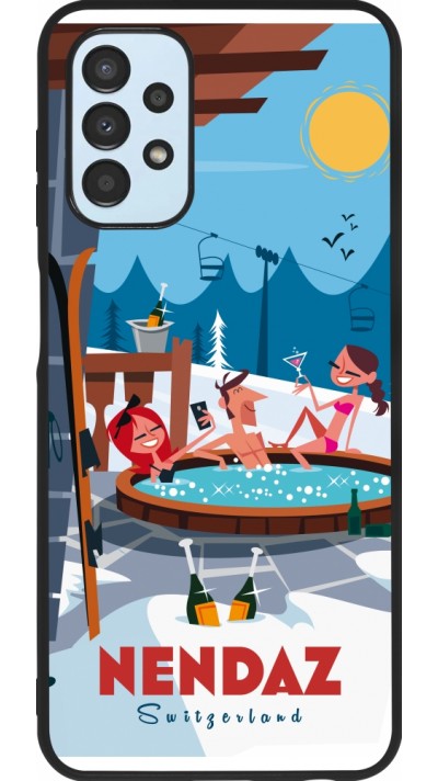 Coque Samsung Galaxy A13 5G - Silicone rigide noir Nendaz Mountain Jacuzzi